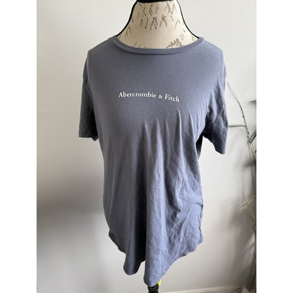 Abercrombie & Fitch Shirt Medium Mens Soft Blue Short Sleeve Preppy‎ Cotton Tee - Picture 3 of 8